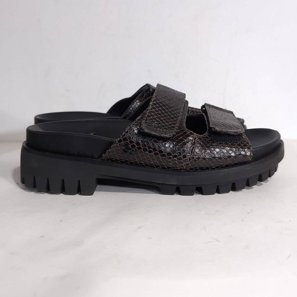 Sam Edelman Women's Brown Leather Eliana Lug Sole Slide Sandals 7.5 Brown - Picture 7 of 14